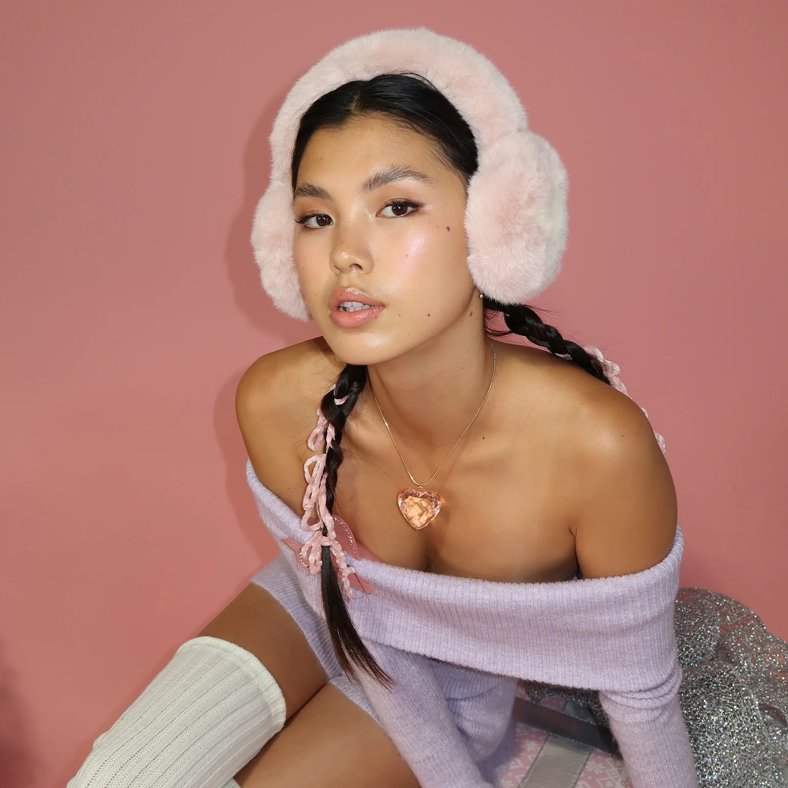 Sugar Muffs in Frosted Pink - Image 4